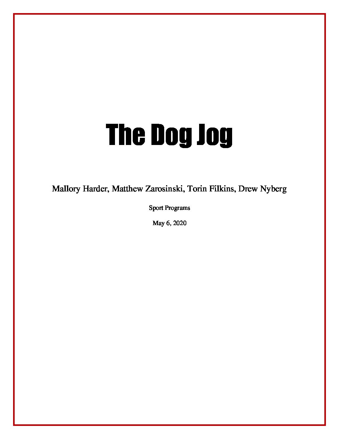 Dog Jog Final Report